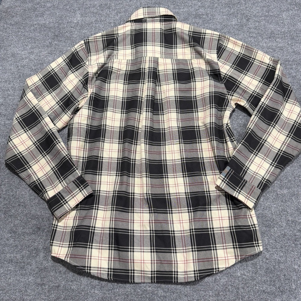 Dixxon Flannel Co CRO MAGS Mens Large Button Down Shirt Cream Black Red Plaid - Picture 4 of 8